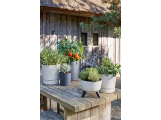 Plantenpot Mica Coco met schotel rond beige 29.5 x 28 cm - 3