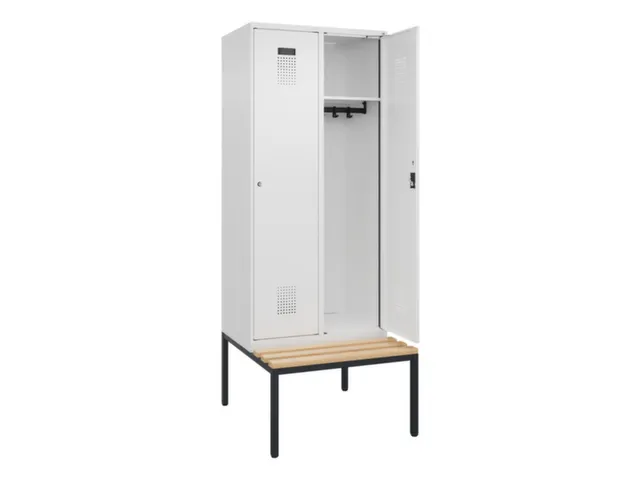 locker met bank,HxBxD 2120x800x815mm,2vak,vak B 400mm,cilinderslot