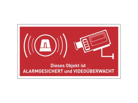 waarschuwingsetiket,Object met alarm en videobewaking beveiligd,PVC