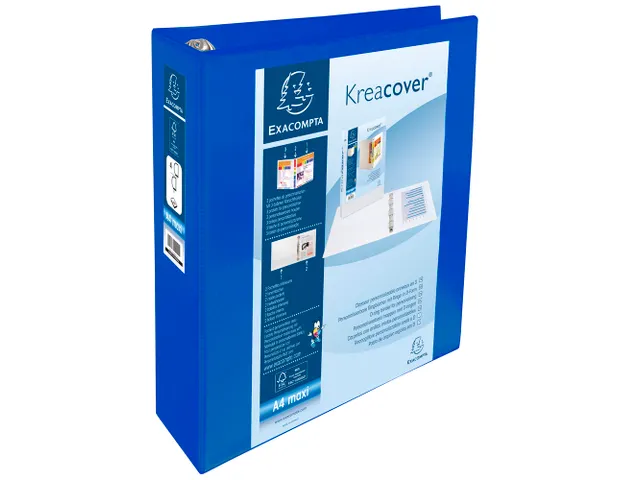 Ringmap Pp Personaliseerbaar Kreacover 4D-Ringen 60mm A4 Maxi Blauw