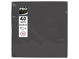 Servet Pronappe 1/4 vouw 2-laags 380x380mm 40 vel zwart - 2