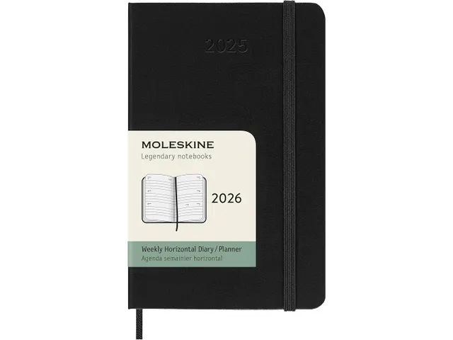 Agenda 2026 Moleskine Weekly Planner 7dagen/2pagina's Pocket Zwart
