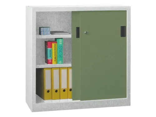 Schuifdeurkast Hxbxd 1000x1000x400mm 2 Oh Ral7035 Front Ral6011
