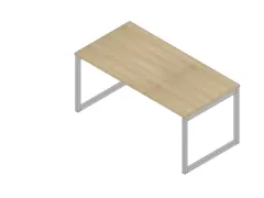 bureau,HxBxD 730x1600x800mm,blad eiken,sledeframe aluminium