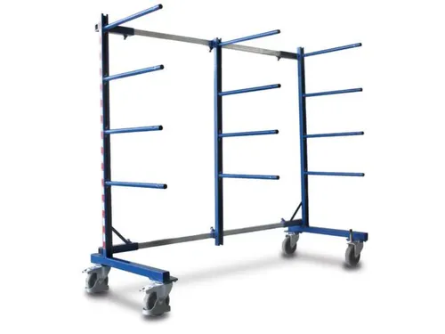 Draagarmwagen 400kg Enkelzijdig 2 Staanders 12 Liggers Ral5010