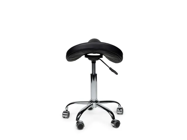 Zadelkruk Office Premium laag zonder voetring harde wielen zw