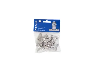 Papierklem MAUL Bulldog 30mm capaciteit 10mm zilver - 12