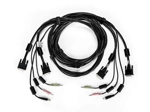 Vertiv Avocent CBL0121, 3 m, USB, USB, DVI-I, Zwart, USB