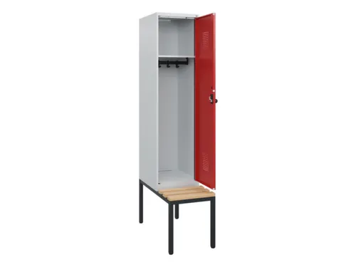locker met bank,HxBxD 1950x400x815mm,1vak,vak B 400mm,draaigrendel