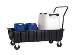 verrijdbare PE-opvangbak,v. 2x200l vat,opvangvol. 220l