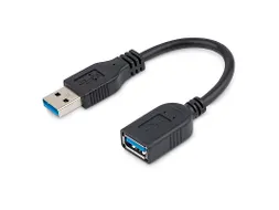 USB 3.0 A naar A verlengkabel mannelijk / vrouwelijk 15cm Zwart