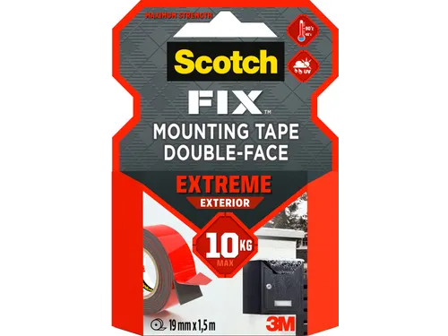 Plakband Scotch Extreme Exterior 19mm x 1,5m dubbelzijdig