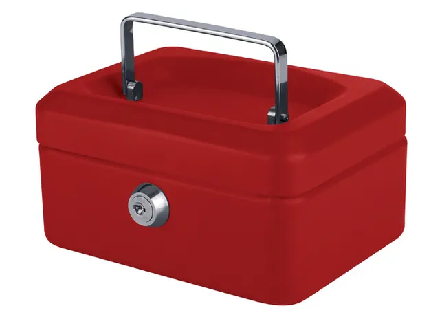 Geldkist Quantore 150x115x80mm rood