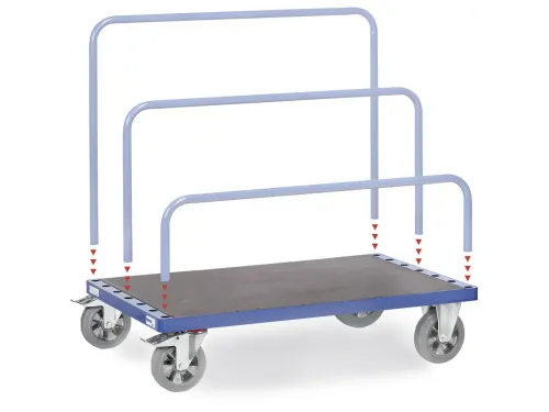 Platenwagen 4465-1 - Zonder Beugels 1200kg 1600x800mm Massief Rubber