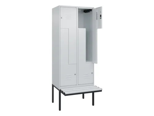 Z-garderobekast,HxBxD 2120x800x815mm,4vak,vak B 400mm,cil.-slot