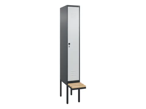 locker met bank,HxBxD 2120x300x815mm,1vak,vak B 300mm,draaigrendel
