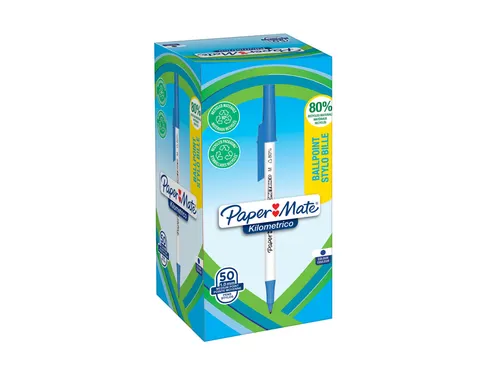 Balpen Paper Mate Kilometrico Recycled medium blauw