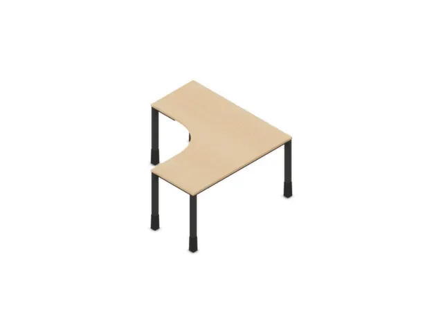 In hoogte verstelbaar bureau in vrije vorm,NE-esdoorn