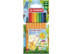 Fineliner STABILO point 88 Animal Vibes mini fijn assorti 8 stuks