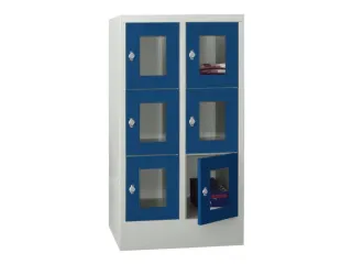 lockerkast,HxBxD 1187x600x500mm,2x3vakken,RAL7035,front RAL5010 - 2