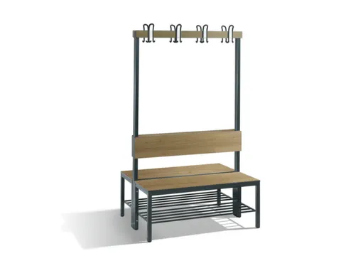 omkleedbank,HxLxD 1710x1000x760mm,HPL eiken-sereno,frame staal RAL7021