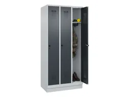 locker,HxBxD 1950x900x500mm,3vak,vak B 300mm,draaigrendel,sokkel
