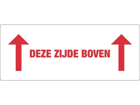 Waarschuwingsetiket deze zijde boven 150mmx60mm 500 stuks