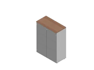 vitrinekast HxBxD 1232x900x450mm 2xhouten vloer 3 OH aluminium noten - 1