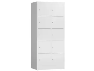 lockerkast,HxBxD 1800x800x500mm,2x5vakken,cil.-slot,romp RAL9003 - 1