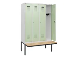 locker met bank,HxBxD 1950x1200x815mm,4vak,vak B 300mm,cilinderslot
