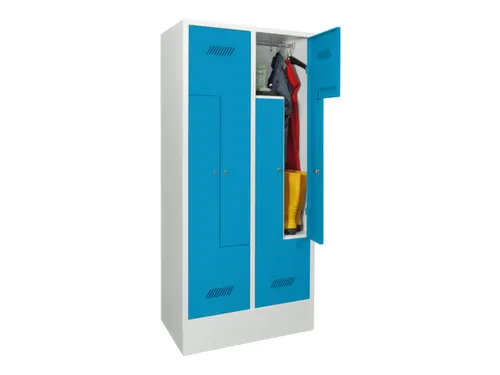 Z-garderobekast,HxBxD 1850x800x500mm,vak B 400mm,RAL7035,front RAL5012