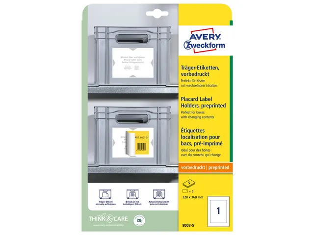 Avery Zweckform 8003 Voorbedrukte positioneeretiketten 220x160mm 5 st.