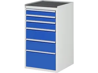ladekast 1035x580x650mm 6laden cilinderslot RAL7035 RAL5010 metaal - 1