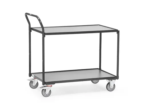 Lichte Tafelwagen 2742 Ral7016 300kg 2 Etages 1000x600mm Houten Plaat