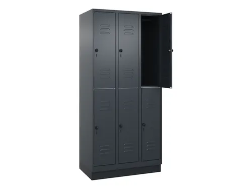 dubbeldekse locker,HxBxD 1950x900x500mm,3x2vak.,vak B 300mm