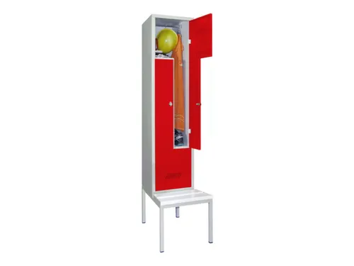 Z-garderobekast,HxBxD 2100x400x800mm,vak B 400mm,RAL7035,front RAL3000