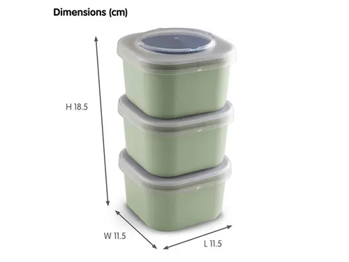 #*Lunch set Groen Sigma home food set 3 stuks9,3 x 9,3 x 16,7 cm