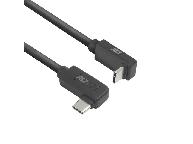 Kabel ACT USB-C hoek links/rechts USB-C hoek boven/beneden 10Gbps 1m