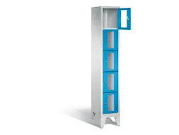 Lockerkast 1850x320x500mm 1x5 vakken Cilinderslot Poten, RAL5012