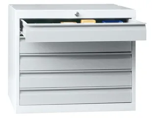ladekast HxBxD 600x715x600mm 5laden slot RAL7035 front RAL7035 - 4