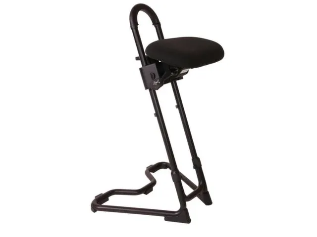 Stahulp Staal H 610-860Mm Zitting Stof Zwart Schuine Zuil