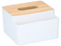 Tissuebox Alpina 16x15x10cm bamboe/wit