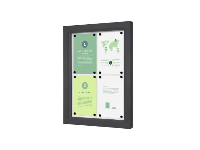 Outdoor Lockable Showcase Slim 4xA4 Antraciet