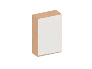 schuifdeurkast,HxBxD 1540x1000x430mm,decor romp beuken,decor front wit - 1