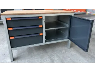 werkbank,HxBxD 870x1250x725mm,multiplexblad,draagverm. 1000kg,4voeten - 7