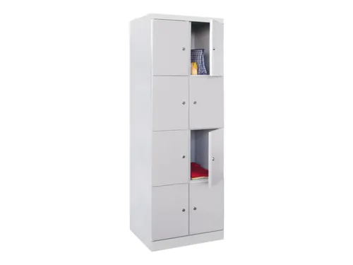 lockerkast,HxBxD 1800x600x500mm,2x4vakken,RAL7035,front RAL7035
