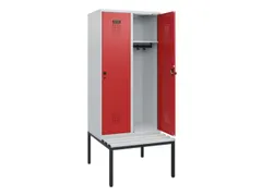 locker met bank,HxBxD 1950x800x815mm,2vak,vak B 400mm,draaigrendel