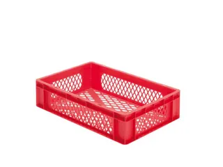 Euronorm-stapelbak 26l 145x600x400mm Wanden/bodem Opengewerkt Rood - 1