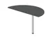 aanbouwtafel,i.h.v.,HxBxD 720-840x1200x600mm,halfrond,MS-donkergrijs
