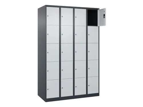 lockerkast,HxBxD 1850x1200x500mm,4x5vakken,vak B 300mm,cil.-slot